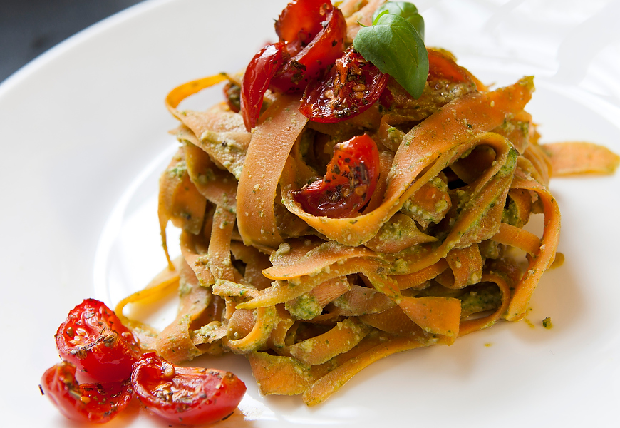 Carrots and dried tomatoes Raw Food Photography